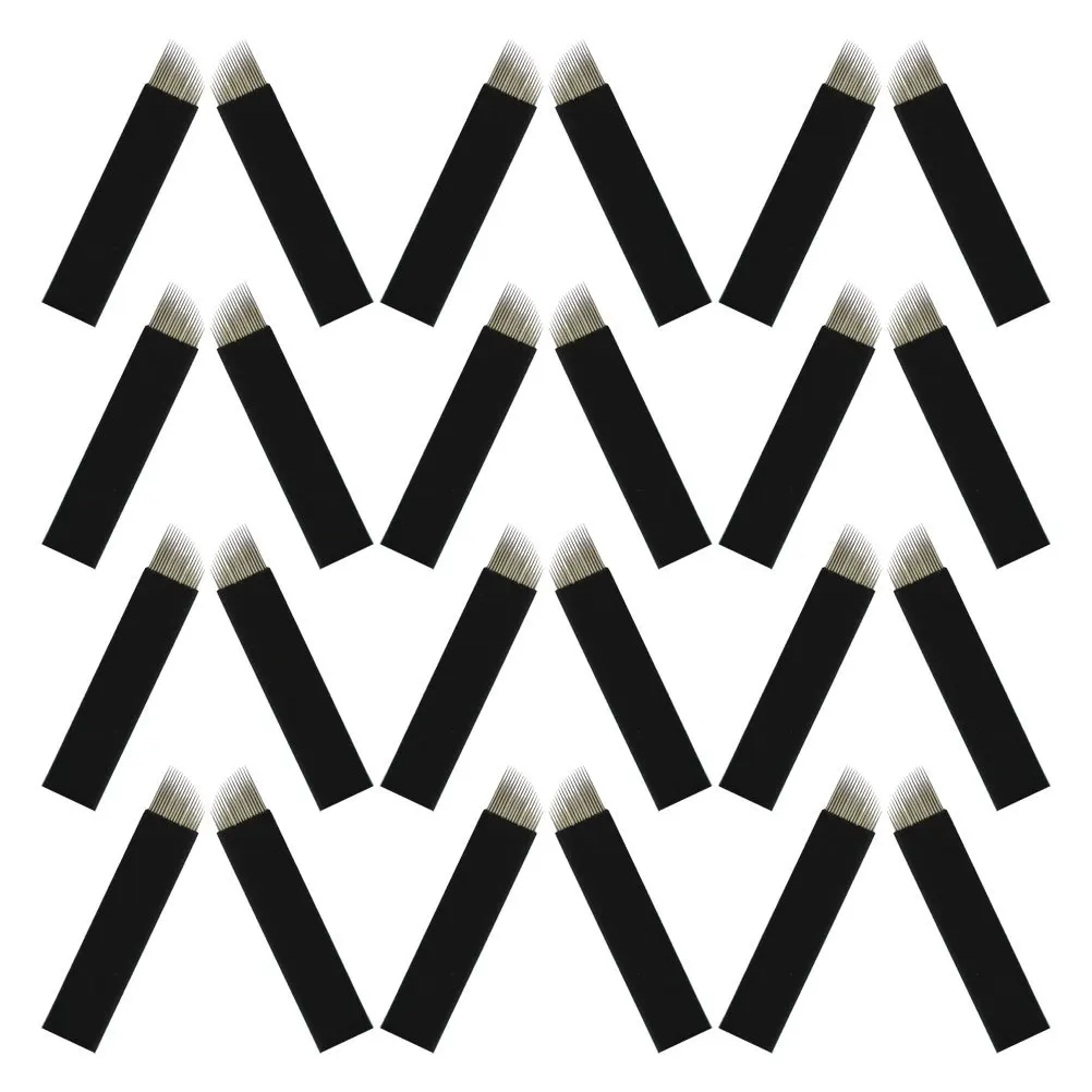 

50pcs Water Mist Eyebrow Powder: 18U 0.18Mm Manual Shading Blades Natural Gradient Effect For Beginners Artists Microblading