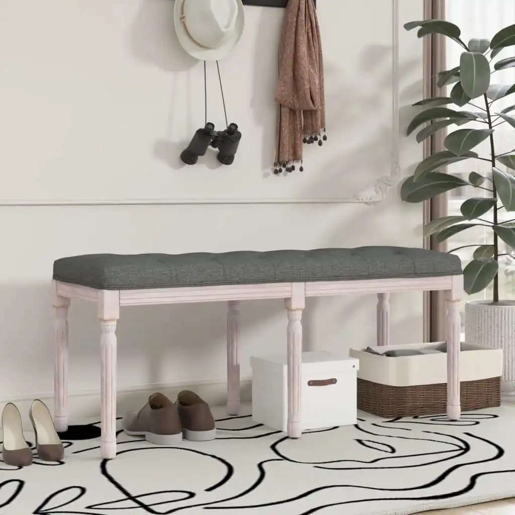Banc gris foncé 110x40x49 cm en tissu, banc de chevet pour la maison, banc de rangement pour chambre à coucher, entrée