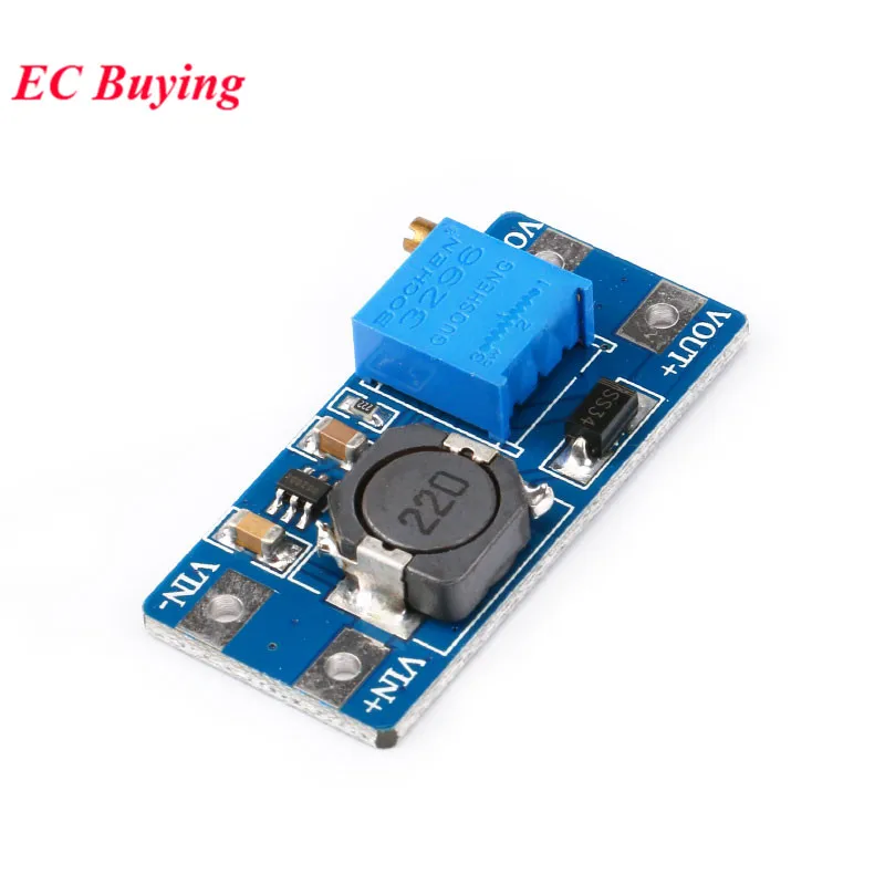 5pcs/1pc MT3608 DC-DC Adjustable Boost Module 2A DC DC Step up Converter Module 2V-24V to 5V 9V 12V 28V Power Module Booster