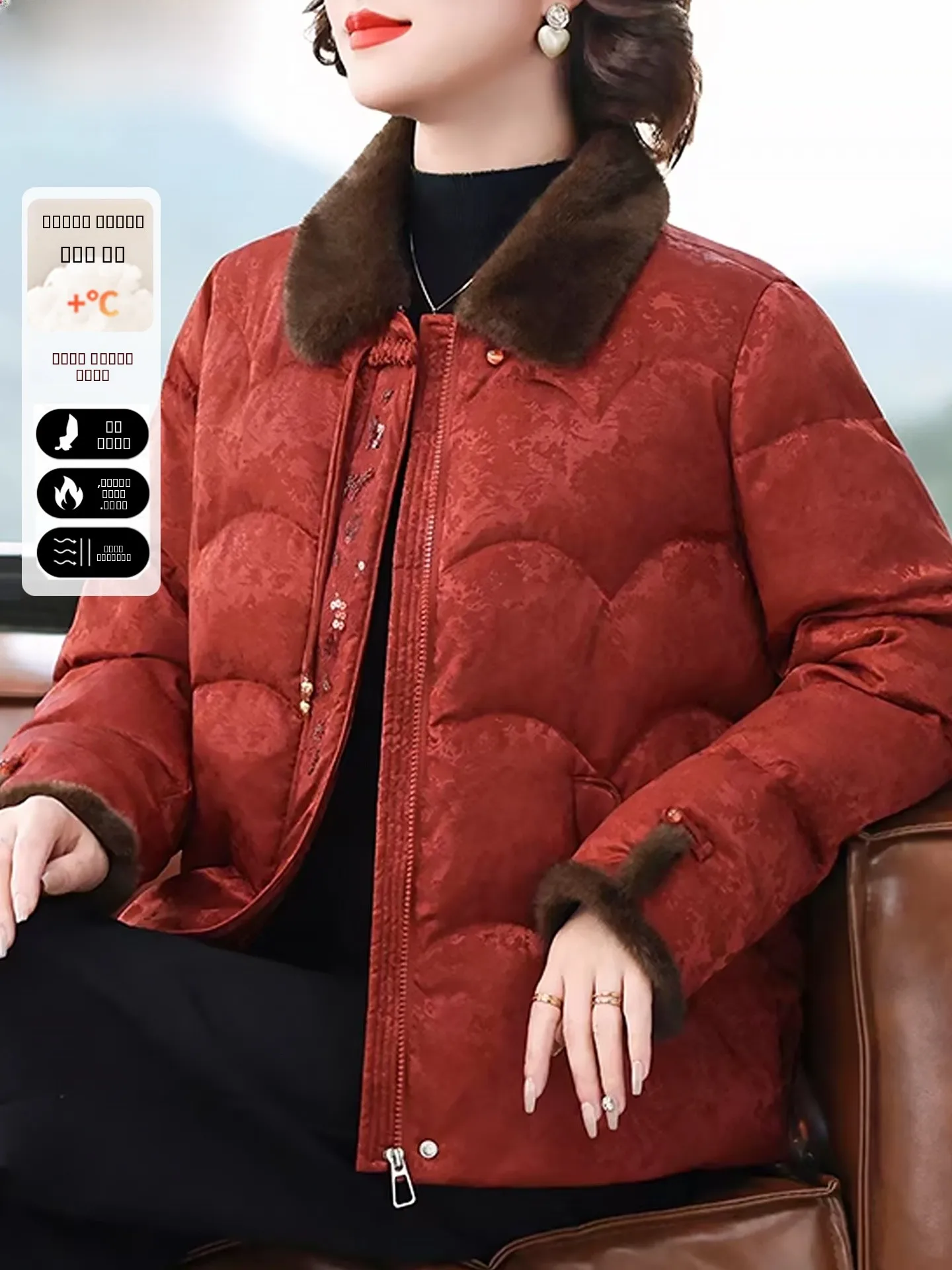 

New Chinese Sle Women's Winter Coat down Cotton Padded Jaet Mid-aged And ly Women's Faionable Thiened Outerwear