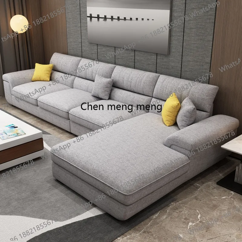 

Latex technology fabric sofa living room simple modern small apartment cotton and linen sofa