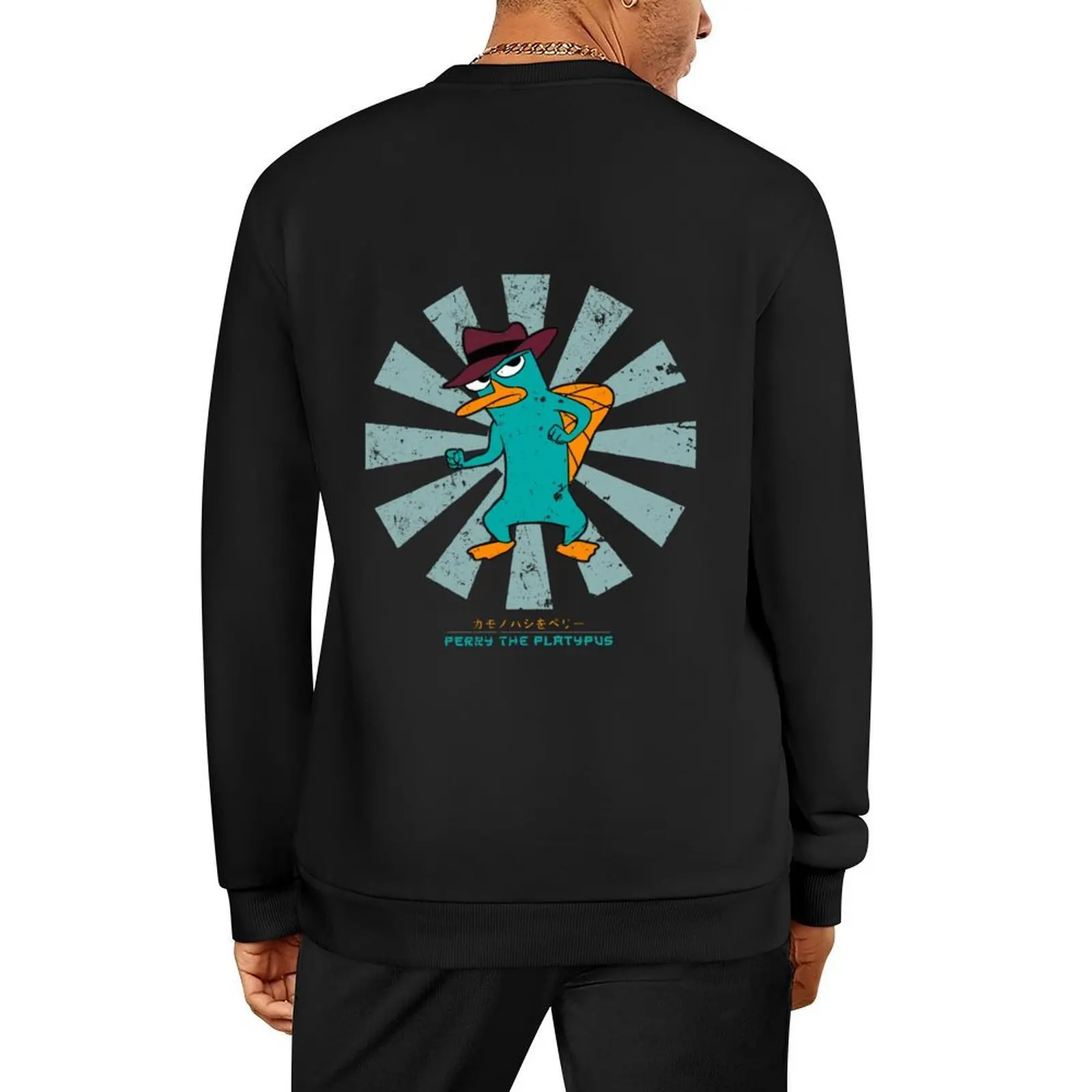 

Perry The Platypus Retro Japanese Pullover autumn new products autumn men's winter sweater men's sweatshirt