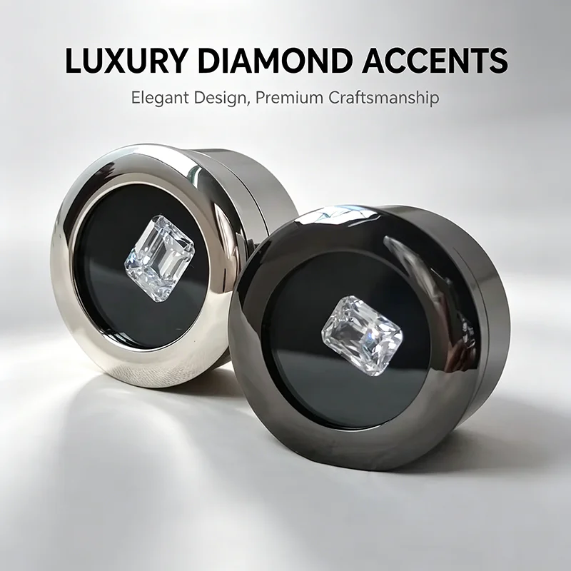 Jewelry Storage Box Stainless Steel Round Bare Stone Display Box Soft Cushion High Quality Metal Stone Storage Box 3 * 3.2cm