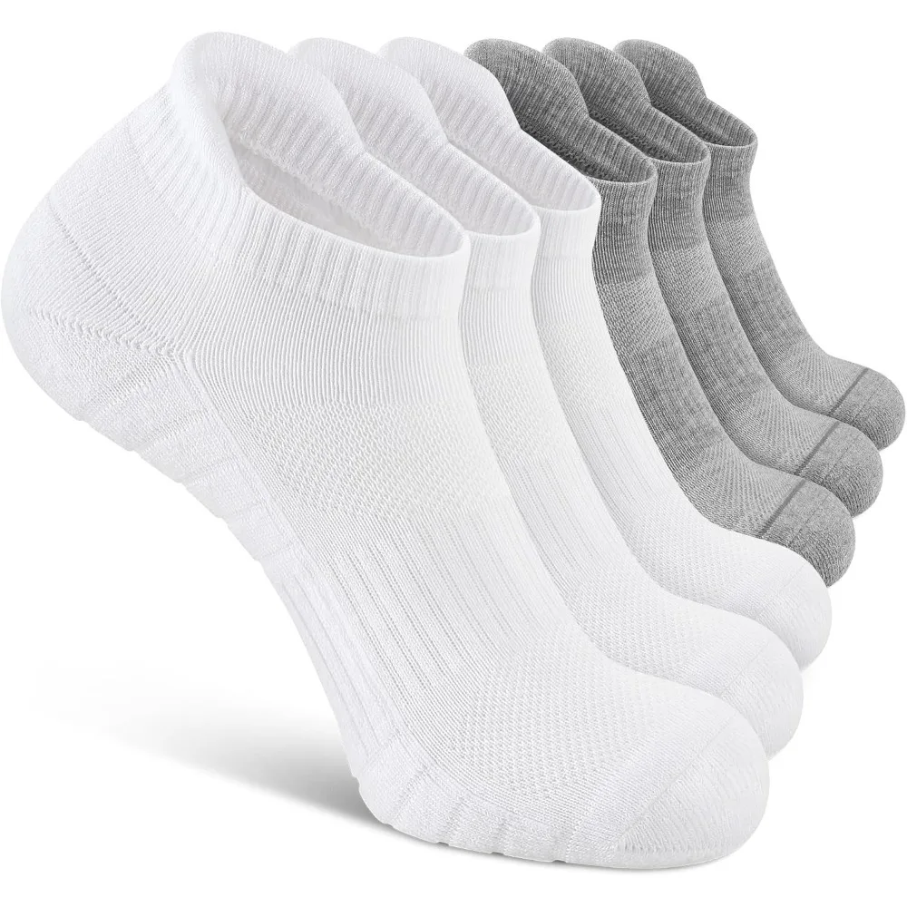 

Low Cut Athletic Ankle Socks - Cushioned, Soft & Breathable, Anti-Blister Tab, 6 Pairs Men & Women