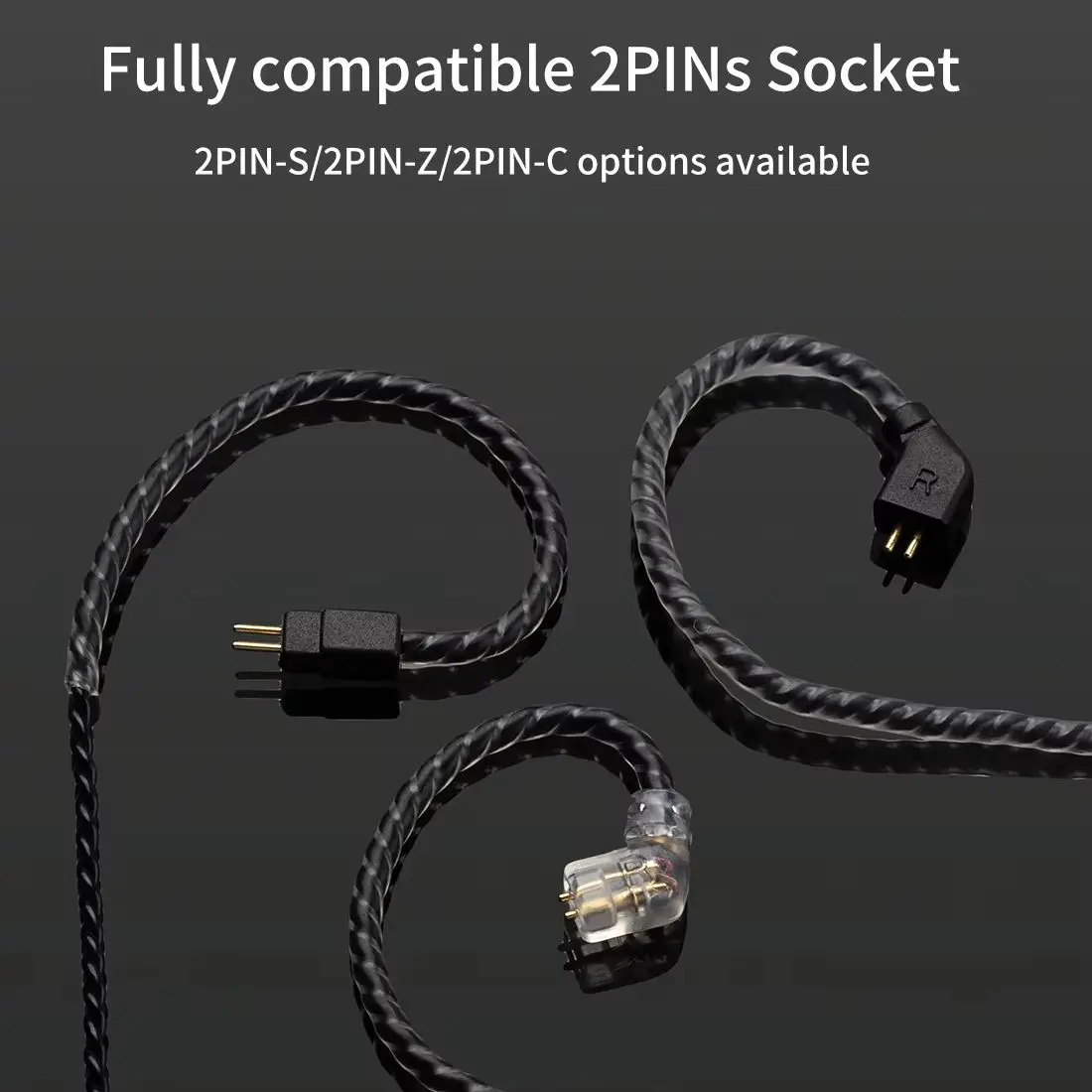 KBEAR Black Blade Type C Furukawa C2200 Brass HiFi IEM Upgrade Cable 4 Core 240 Strands for KZ ZS10 Pro 0.78mm