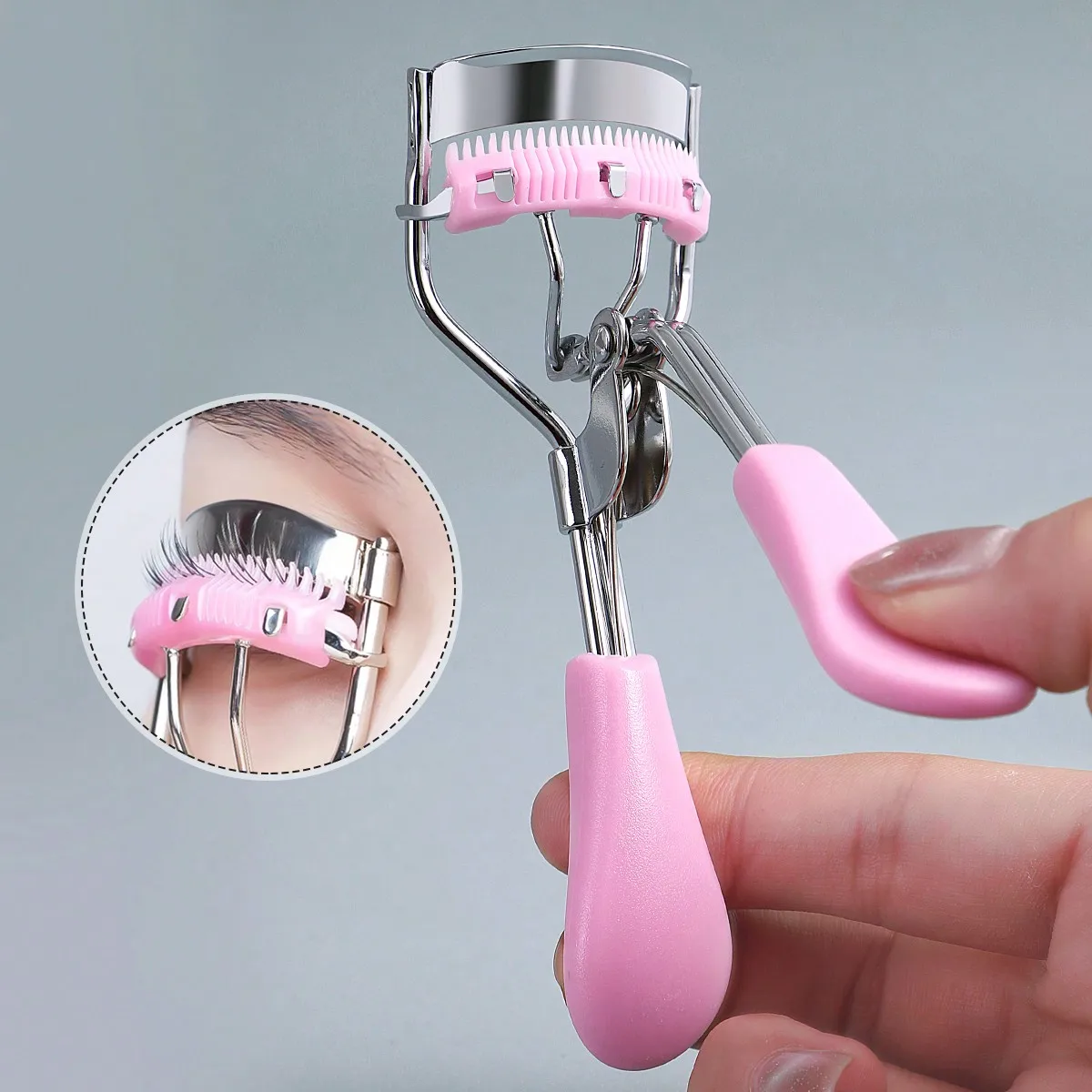 1pc Portable Eyelash Curler With Silicone Pad, Pink Eyelash Curler With Comb, Curl And Shape Without Damaging Lashes, Lift And Open Up Eyes, Suitable For Daily Makeup Eyelash Curling,Makeup,Cheap,Room Decor,Vanity,Travel,Bedroom sb2409046119917652