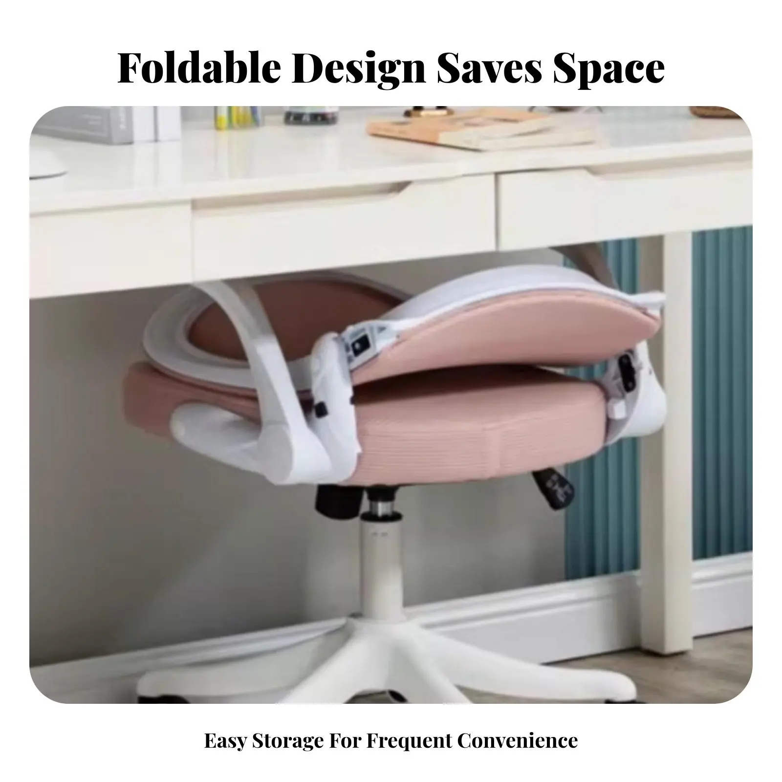 

Rolling Chair with Flip-up Arms Height Adjustable Computer Seat Ergonomic Design Space Saving for Students