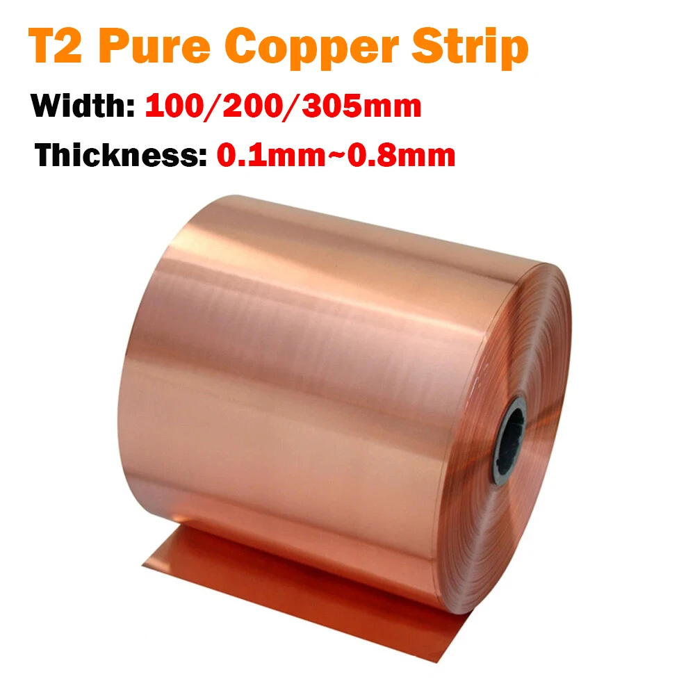 

T2 Belt Pure Red Copper Ultra-thin Copper Foil Sheet Roll Thick Plate Grounding Conductive Heat Sink Non-brass
