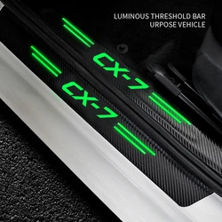 Car Door Edge Guards Sill Protector Luminous Anti Scratch Stickers for Mazda CX7 CX-7 Logo Rear Trunk Bumper Threshold Strips