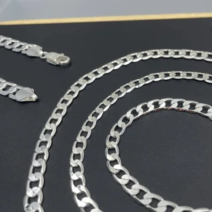 925 Stelling Silver Necklace for Men and Women, Current Face of engagement jewelry present, 2mm, 4mm, 6mm, 8mm, 10mm, 12mm, 40-75cm 10 Main Sales Silver Chain - №6