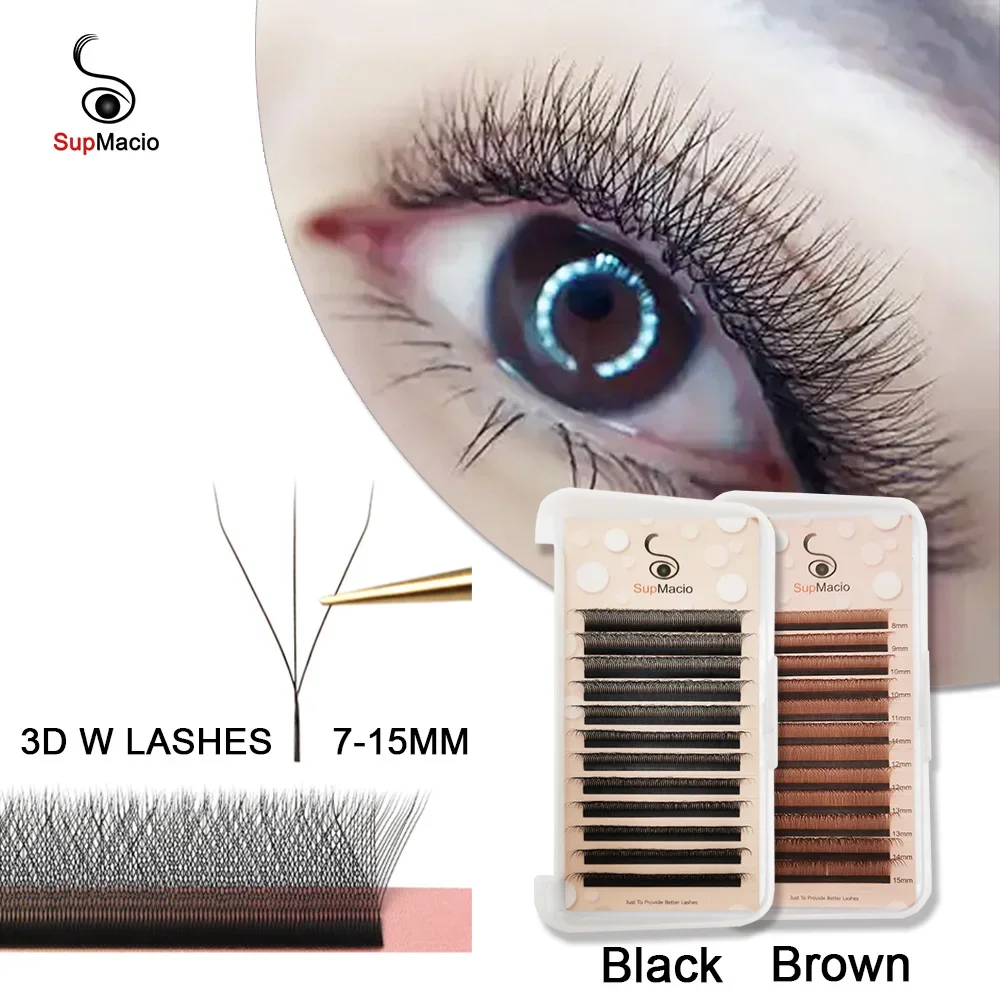 

SUPMACIO 3D W Shaped Soft Lash Extension Supplies 0.07 Cilios 3D Eyelashes Wholesale Natural Makeup Easy Fan Dropshipping Brasil