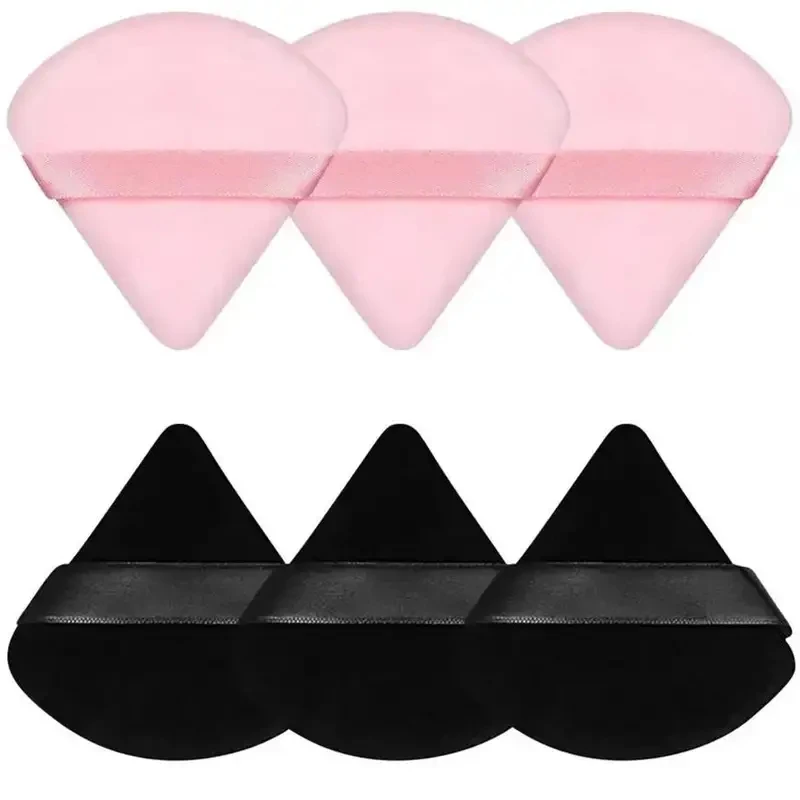 1-8 Pcs Triangle Powder Puff For Loose Powder Liquid Cosmetic Soft Plush Powder Puff Makeup Foundation Puff Makeup Tool