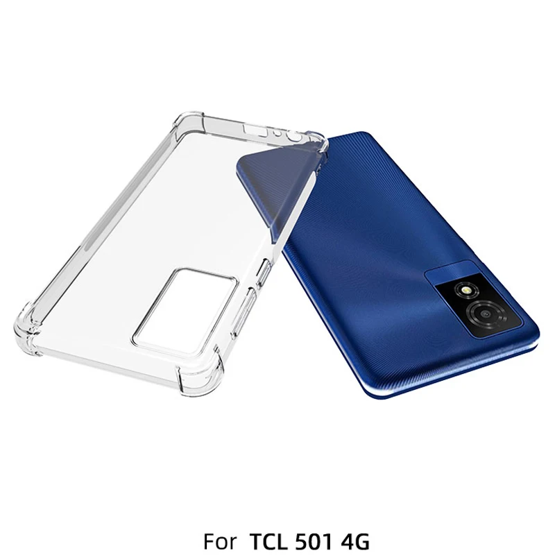 TCL 501 TCL501 4G T433D Case Clear Air Cushion Shockproof Airbag Silicone TPU Soft Back Cover Case for TCL 501 TCL501 Phone Bags