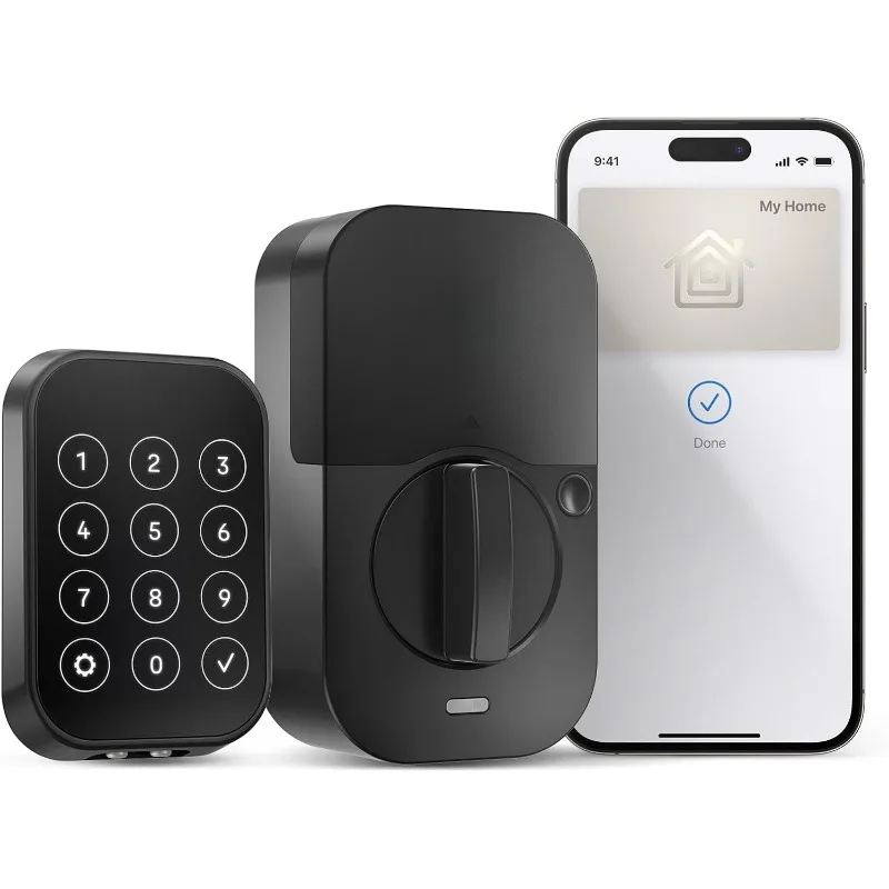 

Замок 2 Plus Apple Home Keys (Tap to Open), замшевые умные замки без ключа с подключением к Wi-Fi и кодовым входом для входной двери или задней части
