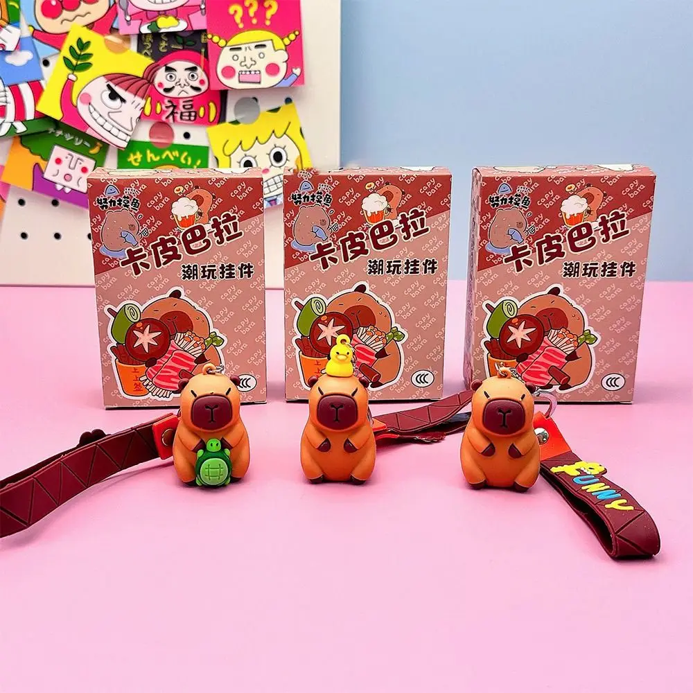 PVC Piccabala Blind Box New Keychain Car Animal Pendant Capybara Keychain Bag Accessories Anime Figures Keychains Pendant