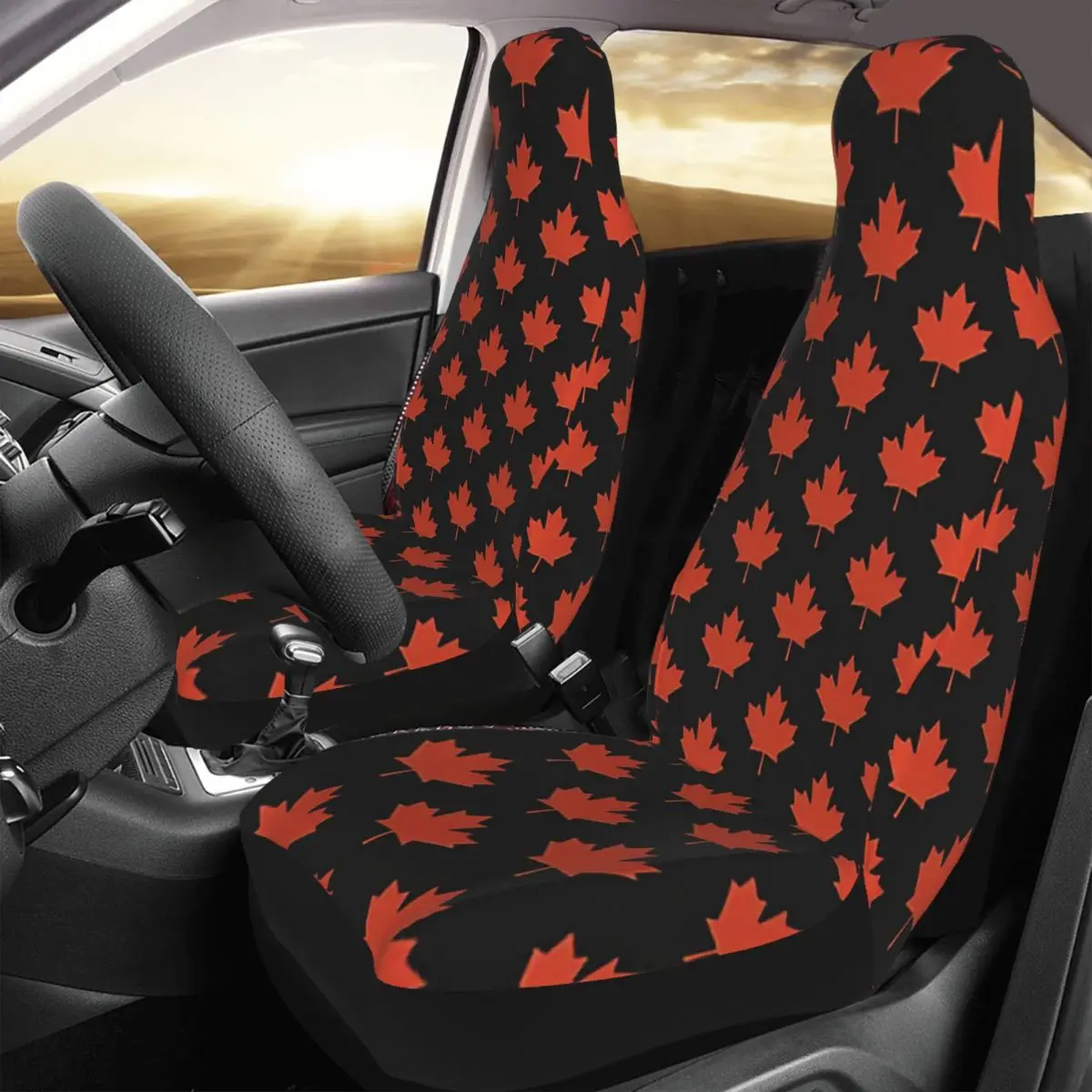 

Flag Of Canada Car Seat Cover Custom Printing Universal Front Protector Accessories Cushion Set