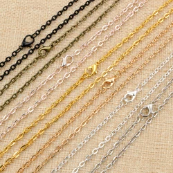 5pcs/lot 4*3mm Diameter 50 cm 70cm Length 8 Colors Plated  Handmade Flattened Chain Necklace Connector For Charms Base and Tray