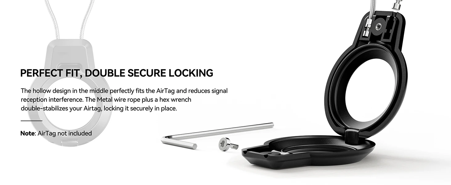 GITFOS AirTag-Halterung für Apple Airtags mit Stahlseil und 360-Grad-Schutz für Gepäck, Rucksack, Schlüssel – Detail 2