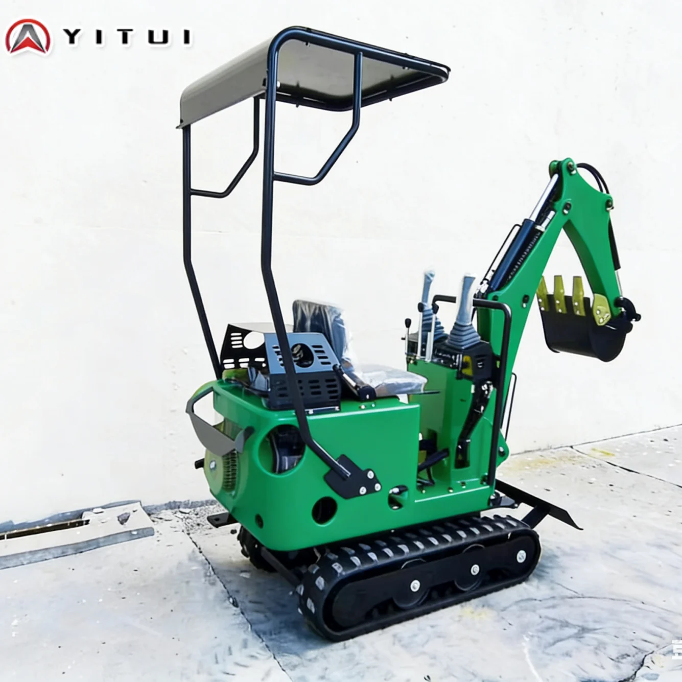 Miniexcavadora compacta personalizada, excavadora pequeña de 0,8 toneladas con pistas de goma para construcción de jardín, paisajismo de granja