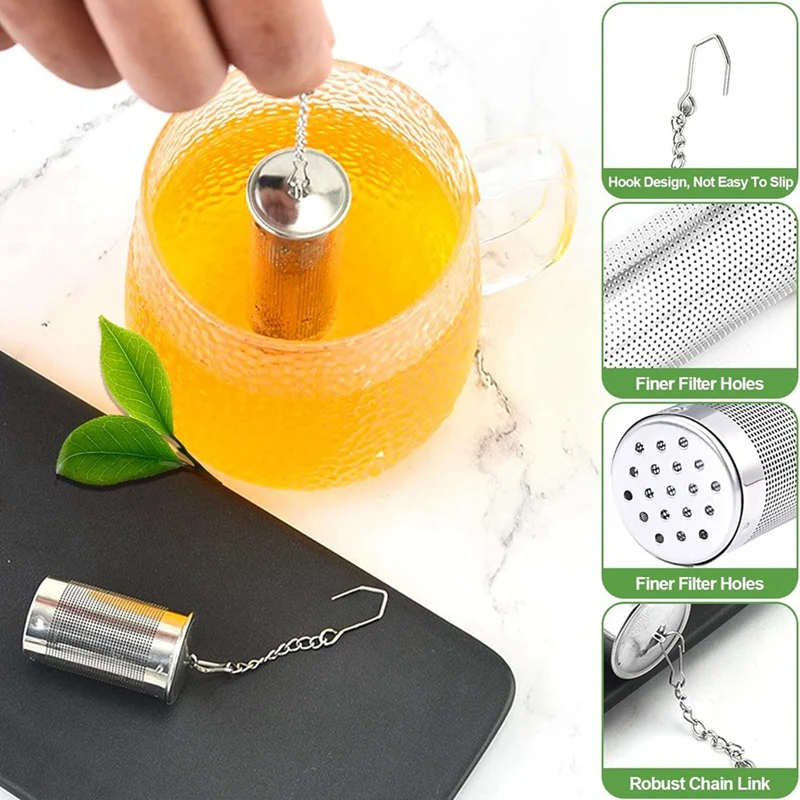 4PCS Tea Infusers For Loose Tea,Tea Filter With Lid,Stainless Steel Tea Strainer With Chain Hook,Large Tea Strainer Ball Durable