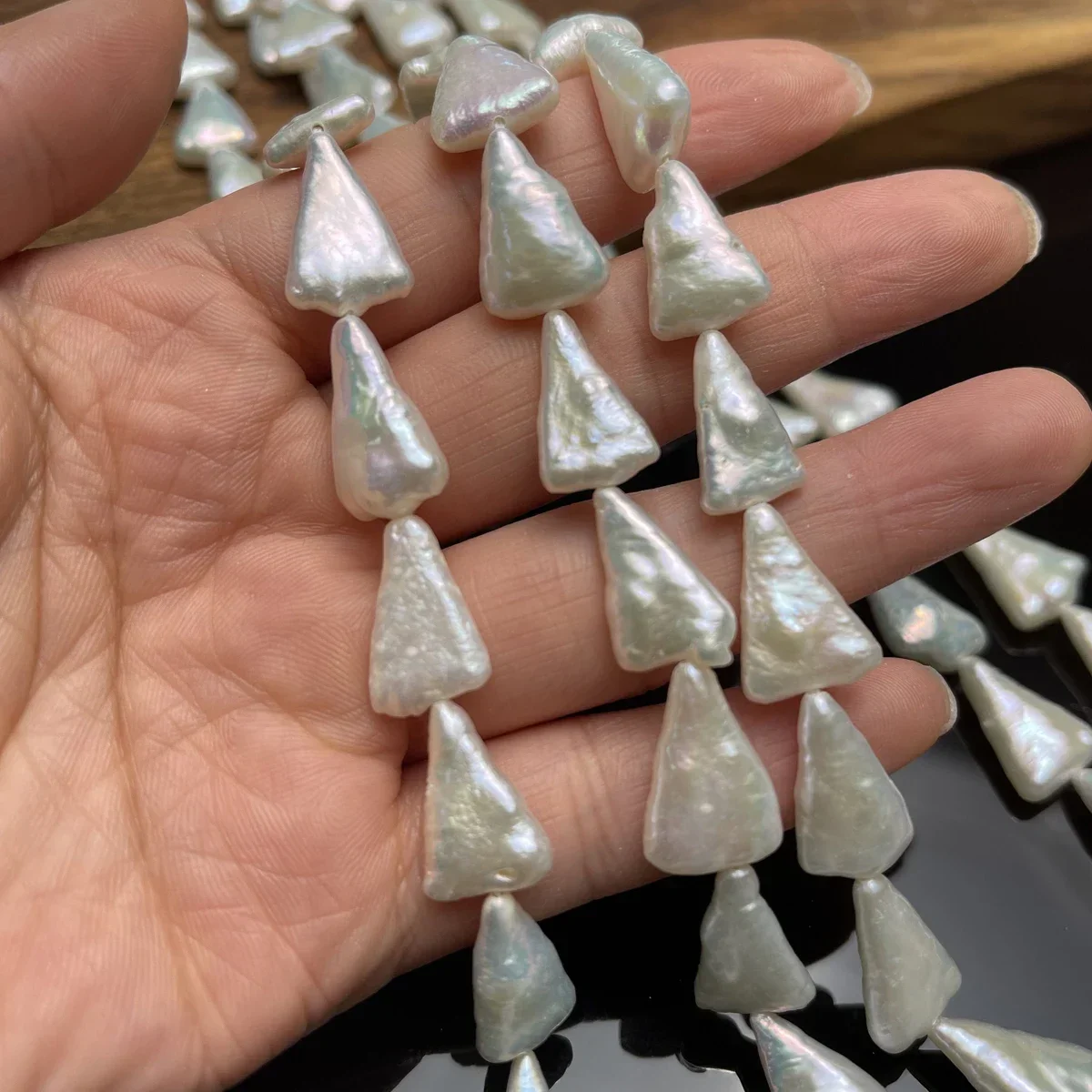 10x16mm AAAAA Clean White Triangle Freshwater Pearls 40cm Strand Loose Beads Premium Material For Handmade Jewelry Presents