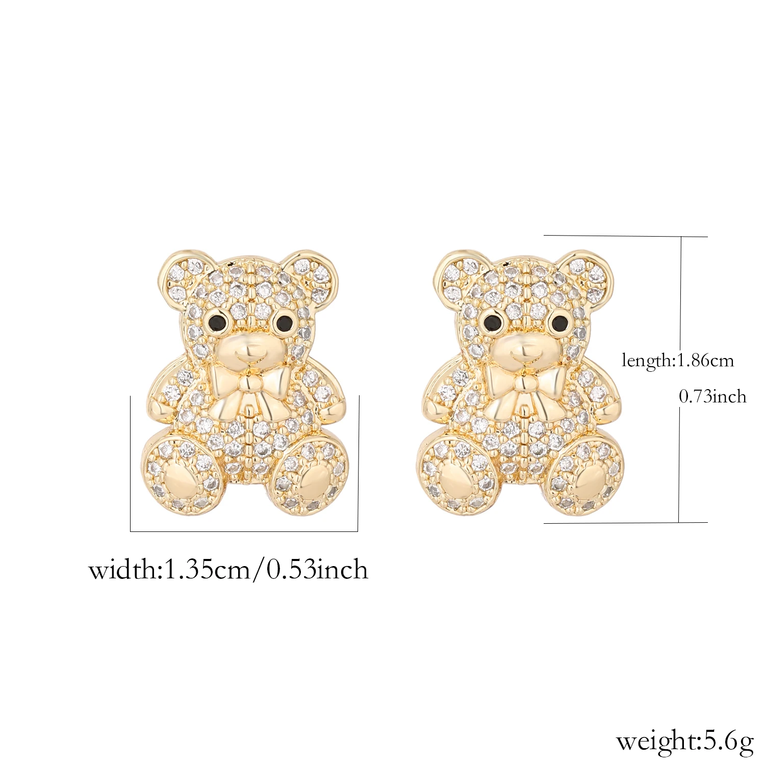 

Free Shipping 2024 Women's Bow Animal Bear Earrings Fashion 14K Gold Plated Women's Jewelry Christmas Gift
