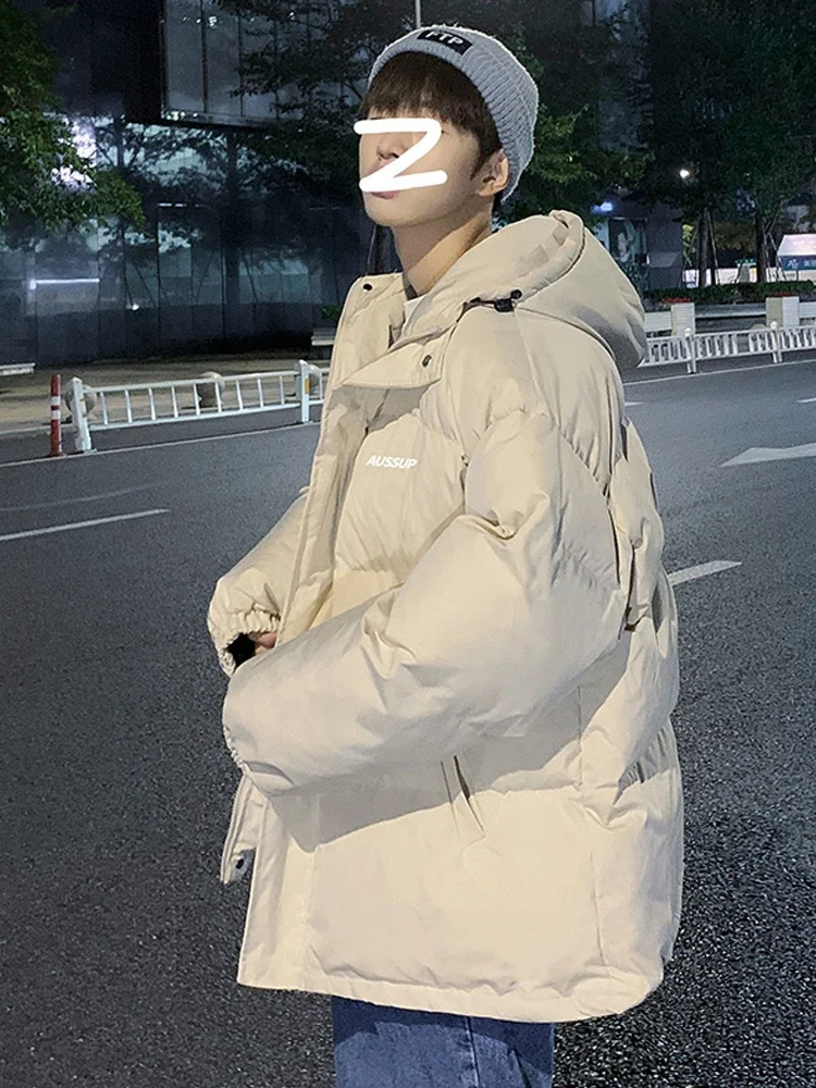 2022ใหม่ผ้าฝ้ายเสื้อผ้าผู้ชาย Mens Winter Parkas หนาผ้าฝ้าย Ins ผ้าฝ้ายอุ่นเสื้อ MODE Korea Bread Coat