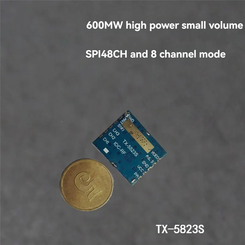A47Z 5.8G FPV VTX TX5823 Audio Video Transmitter Module 8CH 0-600MW Infinitely Adjustable For FPV Racing Drone