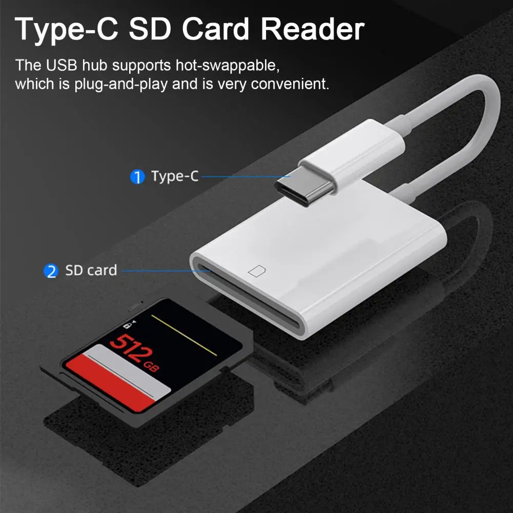 Unique USB Card Reader No Driver Required SD Card Reader High-speed Type-C to SD Card Reader  Converter