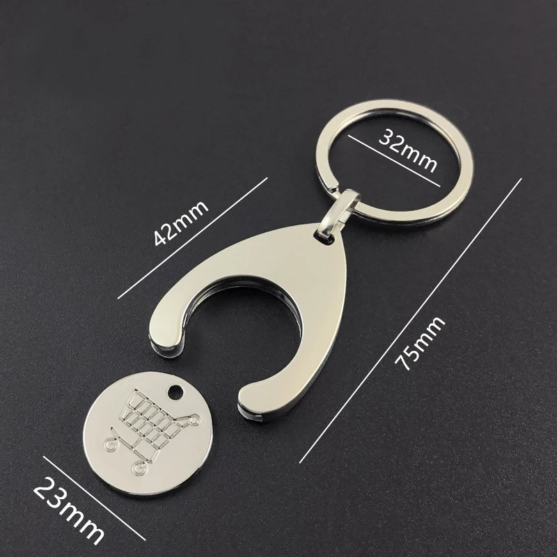 Coin Dollar Metal Token Keychain Small Gift Supermarket Shopping Cart Token Party Gift Practical Gift