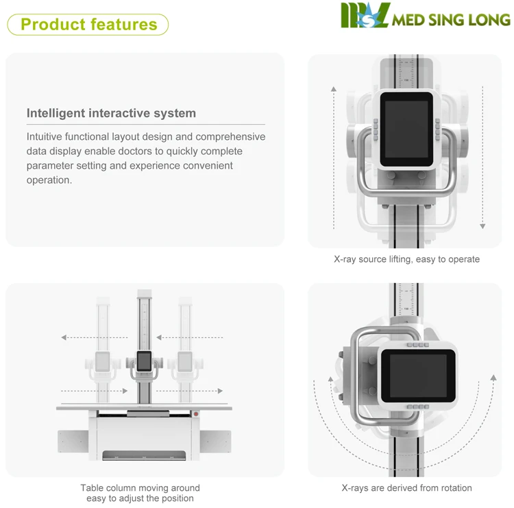 Professional 50KW Radiography Machine Manual Double Column DR Floor-mounted X Ray Machine