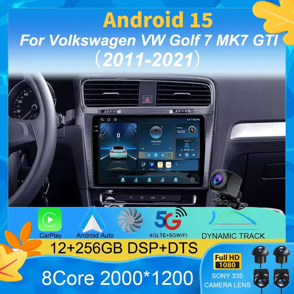 

Автомобильный радиоприемник Android 15 для Volkswagen Golf 7 2011-2021 Мультимедийный видеоплеер Навигация Стерео GPS Без 2din 2 din DVD