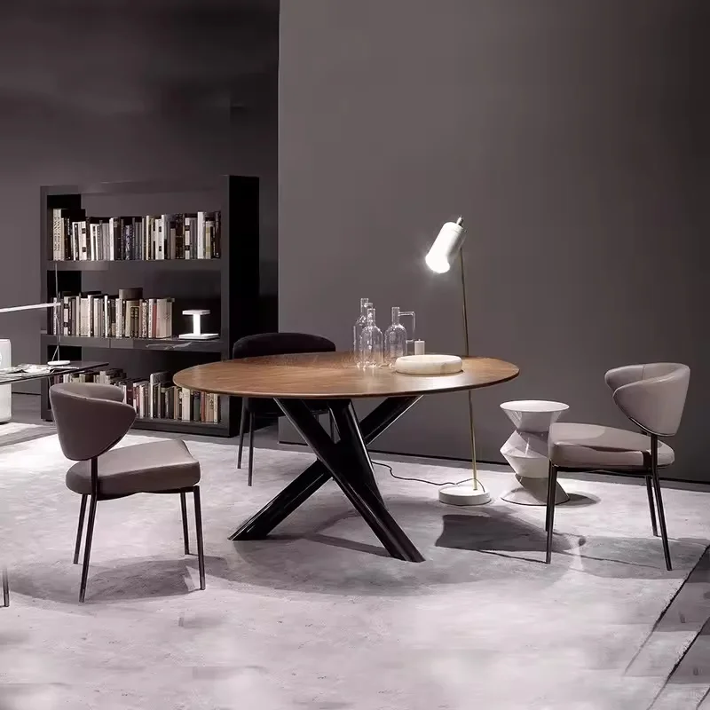 bv-Modern Round Glass Dining Table | Designer Center Table with Chrome Cross Legs | Coffee Shop Dining Furniture·