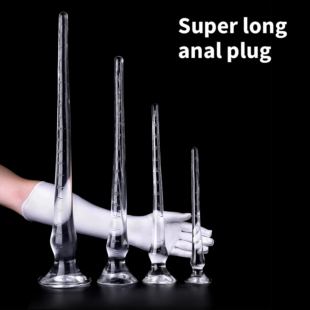 TPE Super Long Anal Plug Dildos Stimulate Anus Dilator and Vagina Soft Anal Dilator Anal Sex Toy Butt Plug for Women and Men Gay