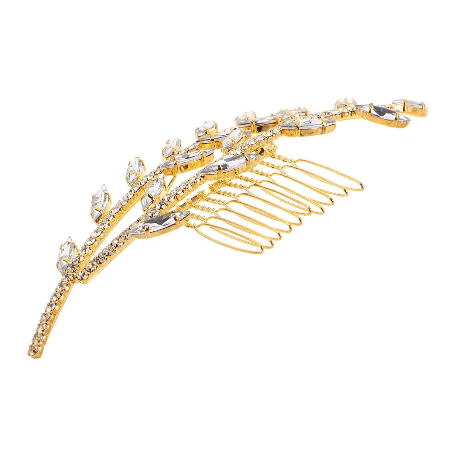 

Rhinestone Bridal Hair Comb Side Bride Headpiece For Wedding Chignon Bun French Twist Styling Hair Accessories Women