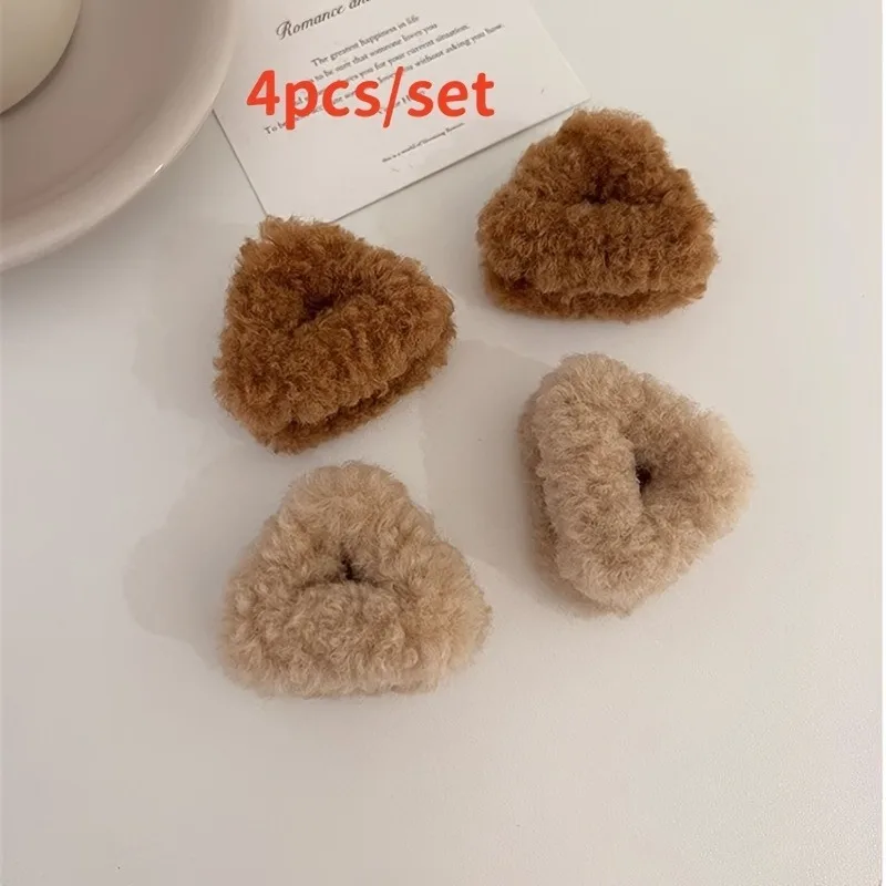 4 stuks schattig en speels pluche kattenoren gestoomd kattenoor vormig brood dame kinderzijde haarspeld kleine mode pony haarclip