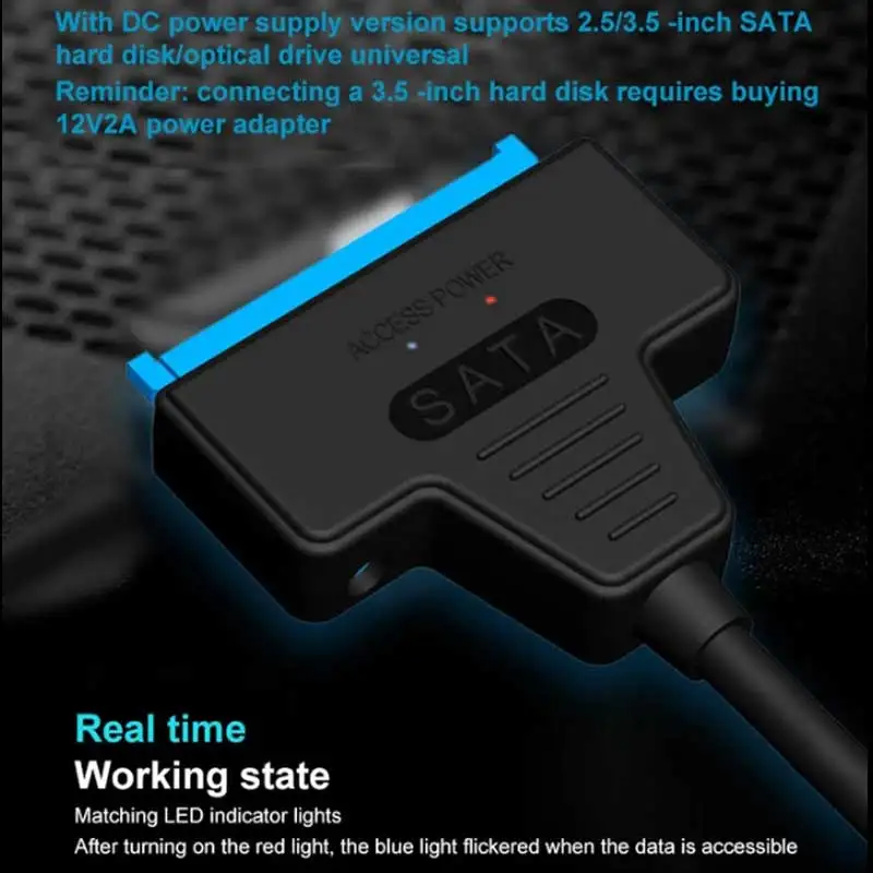 Sata to USB 3.0 adapter cable support 22 pin 2.5,3.5 lnche external HDD SSD hard disk computer connector fit  hard drive