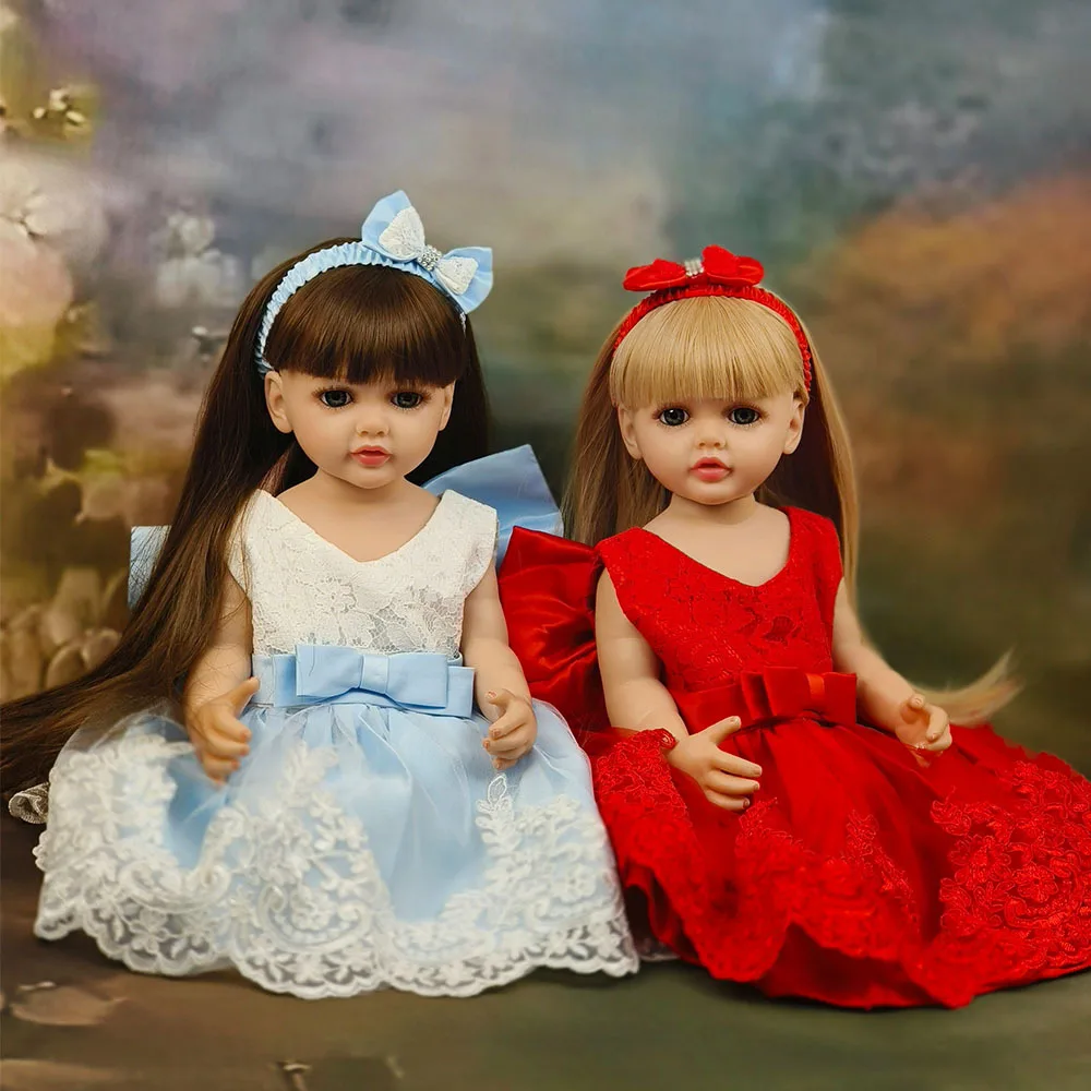 Neue wieder geborene Puppe 55cm Voll kleber Simulation Baby puppe, Geburtstags geschenk Mädchen Spielzeug puppe