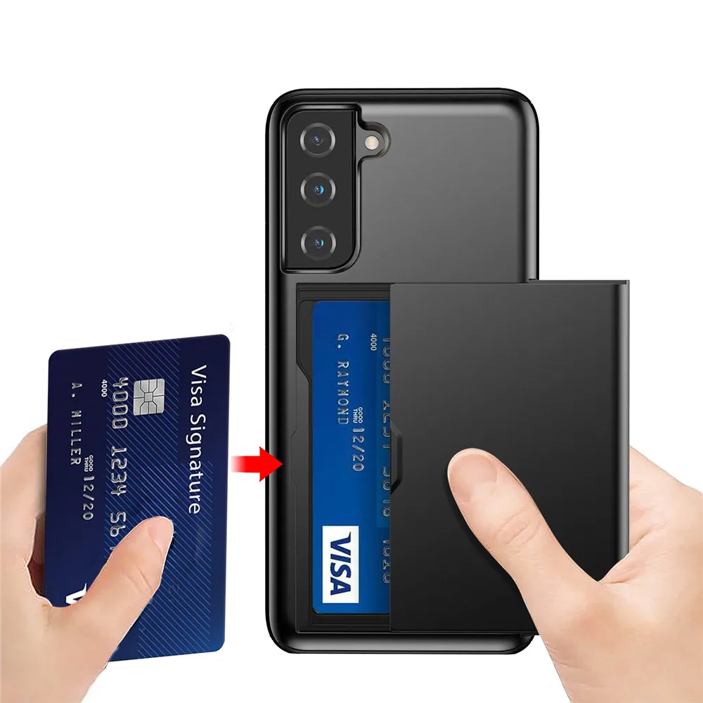 Для Samsung S21 Plus Чехол Galaxy S22 Ultra Чехол Hybrid Tough Slide Wallet Card Armor Чехол Для Samsung S21 Ultra S20 Plus Чехол