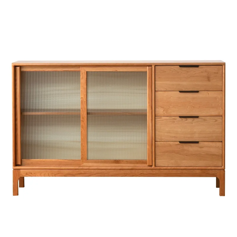 

Walnut solid wood wall cabinet tea storage storage