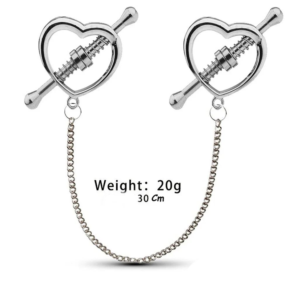 Stainless Steel Nipple Clamps Set Adjustable Screw Spring Adult BDSM Fetish Play Nipple Stimulator for Couple Bedroom Game view 5