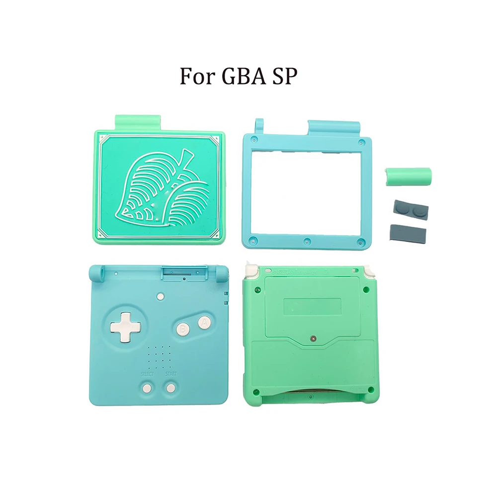 

100 SETS Replacement Case For Gameboy Advance SP For GBA SP For Animal Crossing Series leaf Style Console Replace Housing Cover