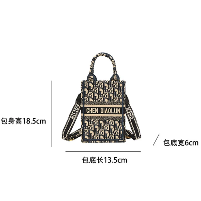 2024 New Ladies Embroidery Small Tote Mobile Phone Small Bag Shoulder Crossbody Handbag Women\'s Bags Fashion Bags