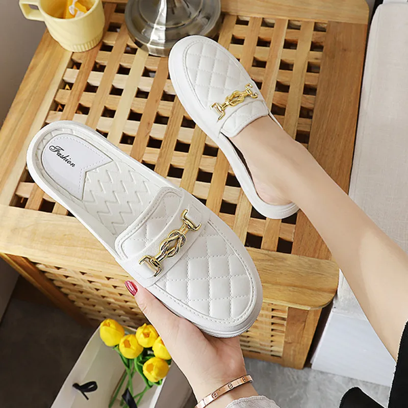 Elegantes sandalias de verano para mujer, estilo mule, con cubierta para el pie, que estilizan la figura, populares y frescas...
