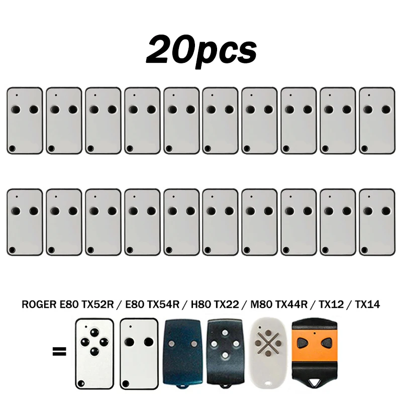 

New ROGER Technology E80 TX52R 2 E80/TX52R/2 433.92MHz Garage / Gate Remote Control For ROGER E80/TX54R/2 H80 TX22 M80 TX12 TX14