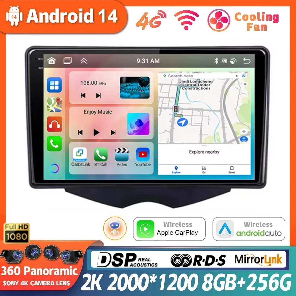 

Android 14 For Hyundai Veloster FS 2011 - 2017 GPS Wireless Car Radio Multimedia Video Player Navigation Bluetooth 360 Camera BT