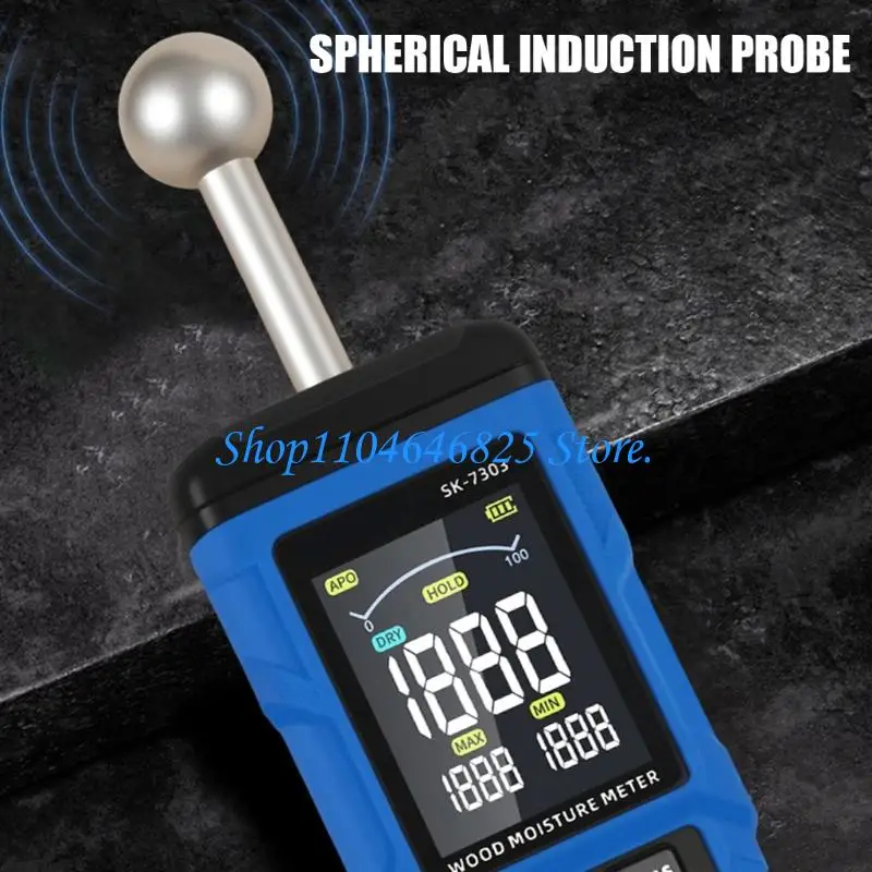 Pinless Moisture Meter with Display for Wood Wallboard Brick and Masonry Review, Rounded Head, Rechargeable Power