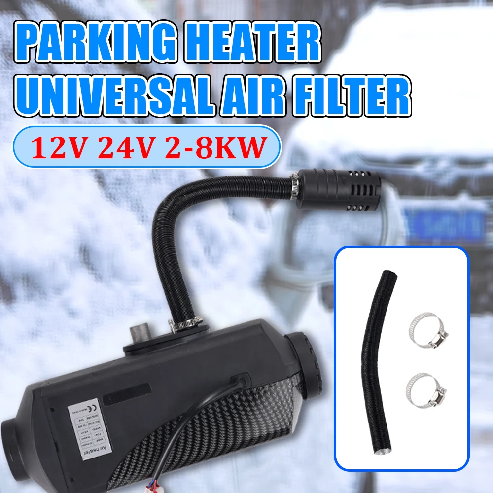 25mm Air Intake Duct Pipe For Diesel Parking Heater 50CM Aluminum Foil Hose Tube Filter Connection With Clamps 12V 24V 2KW-8KW
