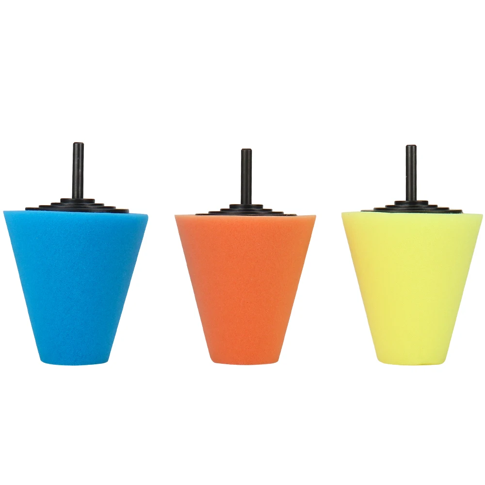 

SI FANG 3 шт., полировальная губка для автомобильной ступицы, коническая шлифовальная головка для мертвого угла, металлическая пластиковая полировальная губка для колес