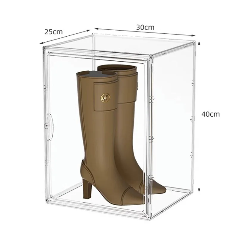 Imagem -05 - Grande Caixa de Armazenamento de Sapatos Organizador Plástico Empilhável Transparente para Armário Space Saving Sapateira Dobrável Sneaker Container Bin